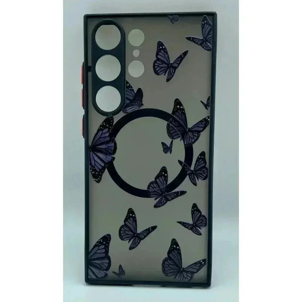 Butterfly Translucent Case For Samsung Galaxy S23 Ultra 6.8” Magnetic Shockproof